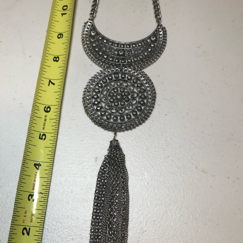 Stunning silver-like costume jewelry.